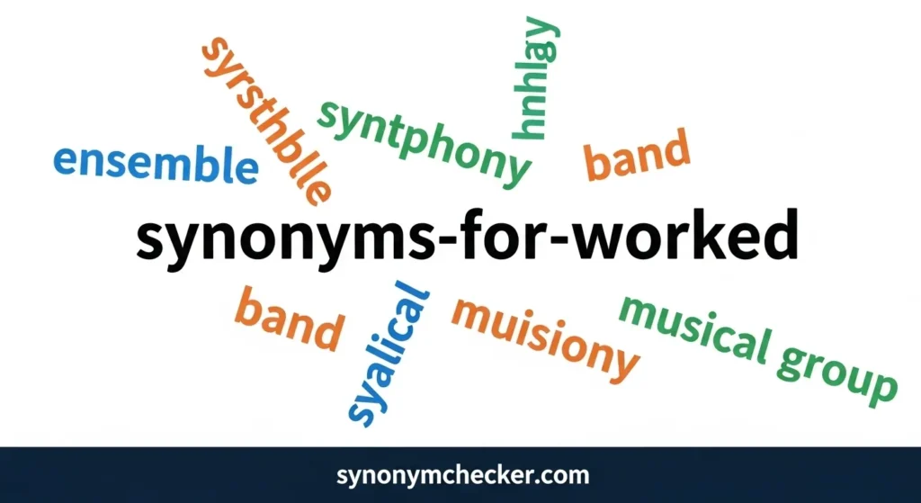 Synonym for worked